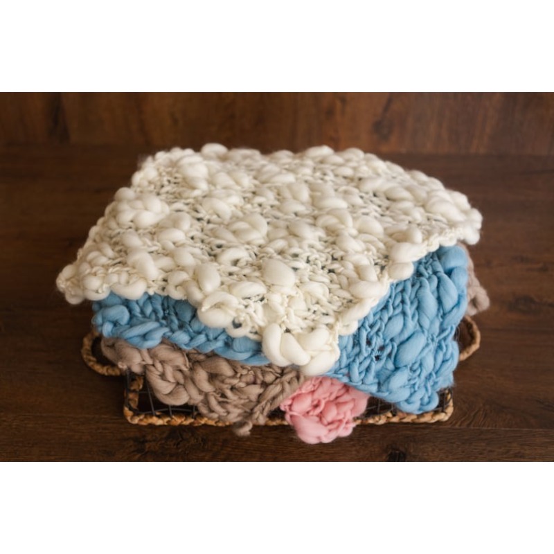 Baby Swaddle Blanket - Grob gestrickte Merino-Babydecke – geflochtene Wolle,