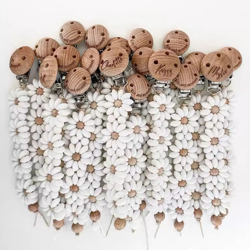 Baby Pacifier Clip - Benutzerdefinierte Name Holz personalisierte Baby Schnuller