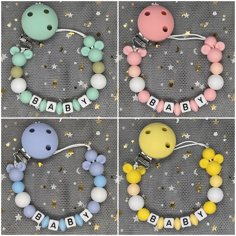 Baby Pacifier Clip - Personalisierter Schnullerclip mit Namen, Schnullerkette für